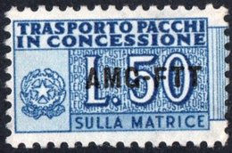 TRIESTE, ZONA A, ITALIA, ITALY, PACCHI IN CONCESSIONE, PARCEL TRANSPORT, 1953, FRANCOBOLLO USATO Michel GB2   Scott QY2 - Postpaketen/concessie