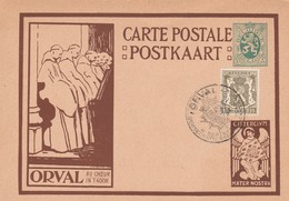 CPI 5 Brun (ORVAL : Au Choeur) Rare Obl Complaisance "ORVAL CONSECRATIO BASILICAE CARD. MICARA" 8 Sept 1948 - Cartes Illustrées