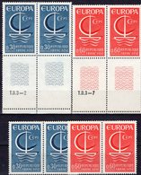 EUROPA 1966 Frankreich 1556/7 Paar+ Rand-VB ** 6€ Boot Mit Segel Hojitas FRANCE Blocs S/s Sheets Ships M/s Bf CEPT - Neufs