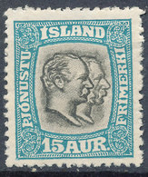 Iceland 1907 Official Stamp--Kings Christian IX & Frederik VIII MINT Lot#12 - Neufs