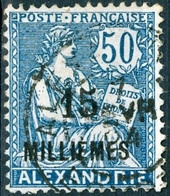 ALESSANDRIA, FRANCIA, FRANCE, TERRITORI FRANCESI, 1923, FRANCOBOLLI USATI, TIPO MOUCHON  Michel 61    Scott 56 - Oblitérés