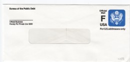 Sc#UO83, 'F' (29c) Official Mail 1991 Stamped Envelope Stationery - 1981-00