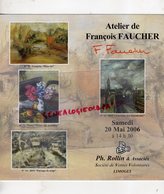 87 - LIMOGES- CATALOGUE VENTE ATELIER FRANCOIS FAUCHER- ARTS DECORATIFS LIMOGES- THEATRE ALCAZAR-1906-1985-ROLLIN - Tempere