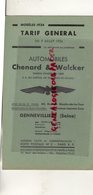 92- GENNEVILLIERS- TARIF GENERAL 1934- AUTOMOBILES CHENARD & WALCKER- - Automobil