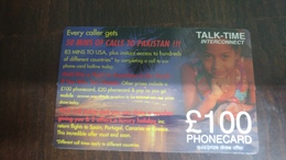 United Kingdom-TALK-TIME-interconnect-(£100)-mint Card+2card Prepiad Free - Sonstige & Ohne Zuordnung