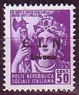 Italy 1945 Mi 4 Overprint CLN 50 C Savona Error Black Print MHN** R106 - Nationales Befreiungskomitee