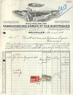 Bruxelles - Fabrication Des Câbles Et Fils Electriques , Illustrée, 1938, Timbres - 1900 – 1949