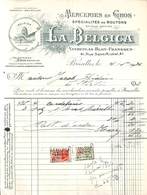 Bruxelles - Merceries En Gros, Spécialité De Boutons - La Belgica, Illustrée, 1936, Timbres - 1900 – 1949