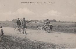 45 - BEAUNE LA ROLANDE - RETOUR DU MARCHE - VOITURE A CHIEN - CARTE RARE - Beaune-la-Rolande