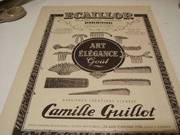 ANCIENNE PUBLICITE PEIGNE ORNEMENT CREATION CAMILLE GUILLOT 1941 - Autres & Non Classés