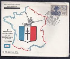 Enveloppe Locale Journée Du Timbre 1945 Montpellier - Covers & Documents