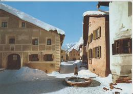 Dorfplatz In Guarda, Engadin Im Winter En Hiver - Photo: Jon Feuerstein - Guarda