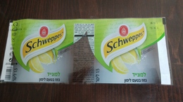 Israel-schweppes Labels-lemonade Is Trimmed With Lemon Flavored-(2) - Bebidas