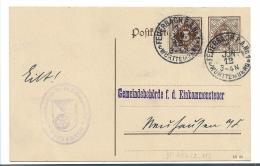 WTB218 /  WÜRTTEMBERG - Feuerbach, Steueramt - Postal  Stationery