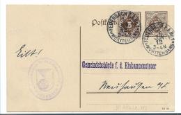 WTB218 /  WÜRTTEMBERG - Feuerbach, Steueramt - Enteros Postales