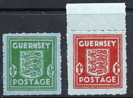 GUERNSEY 1942 Arms Definitive On Blue Paper MNH / **. Michel 4-5 - Besetzungen 1938-45