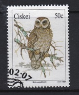 Ciskei Single Stamp Showing A 50 Cent  Owl From 1991. - Ciskei