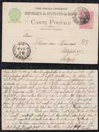 Brazil Brasil 1906 BP 57 B Sem Aecento No E De Reserve 100R Stationery Card RIO To STUTTGART Germany - Postwaardestukken