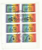 STAFFA MINI  FEUILLE OBLITEREE THEME  VELOS ANCIENS - Ciclismo