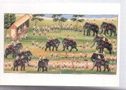 REF 343 :  CPM Birmanie Elephant Combat D'éléphant Musée Guimet Paris 1987 - Myanmar (Birma)