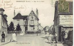 28 Courville Rue De La Gare Hotel De La Belle Etoile 1917 Animation - Courville