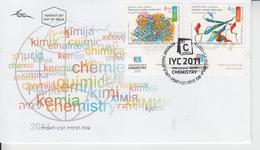 ISRAEL 2011 IYC INTERNATIONAL YEAR CHEMISTRY RIBOSOME PROTEIN CONSTRUCTOR UBIQUITIN DESTRUCTOR NOBEL PRIZE FDC - FDC