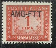 TRIESTE A 1949 1954 AMG-FTT SOPRASTAMPATO D'ITALIA ITALY OVERPRINTED SEGNATASSE POSTAGE DUE TAXES TASSE LIRE 1 MNH - Postage Due