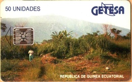 Equatorial Guinea - GQ-GET-0009A, Landscape - SC5 (Blue Text - Matt), 50 U, 1994, Used - Guinée-Equatoriale