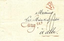 1806- Lettre De Paris ( Grand P Rouge) D'un " Conseil Et Défenseur-Officieux Près Les Cours Et Tribunaux" - 1792-1815 : Departamentos Conquistados