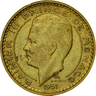 Monnaie, Monaco, Rainier III, 10 Francs, 1951, TTB, Aluminum-Bronze, KM:130 - 1949-1956 Oude Frank