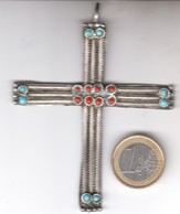 2845  ARGENT   KREUZ  ANHANGER   9 X 7 CM - Pendentifs