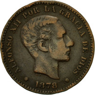 Monnaie, Espagne, Alfonso XII, 5 Centimos, 1878, TTB, Bronze, KM:674 - Monedas Provinciales