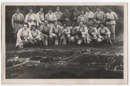 Carte Photo Montage Surréalisme Groupe De Chasseurs Alpins Du 112 Surplombant Leur Camp 3 Sur Le Col - Regimente