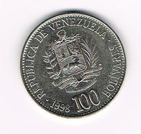 &  VENEZUELA  100  BOLIVARES  1998 - Venezuela