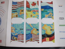 Global Chipcard Alliance,Joint Issued Chip Phonecards,national Flag And Map,puzzle Set Of 6,mint In Folder - Otros – Europa