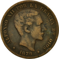 Monnaie, Espagne, Alfonso XII, 10 Centimos, 1879, TTB, Bronze, KM:675 - Monnaies Provinciales