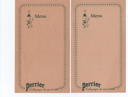 Lot 2 Menus Vierges   PERRIER - Perrier