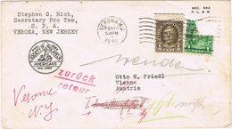 29543. Carta VERONA (NJ) 1939, RETOUR, Zuruck. Stamp Preobliteré MONTCLAIR - Vorausentwertungen
