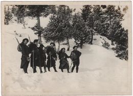 Photo Originale Beau Format XIXème Chasseurs Alpins Raquettes Ski Piolet Hautes Ou Basses Alpes - Alte (vor 1900)