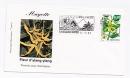 FDC DU 02/01/1997 - FLEUR YLANG-YLANG - Brieven En Documenten