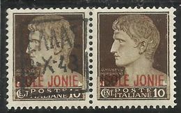 ZANTE 1943 COPPIA ISOLE JONIE + AMMINISTRAZIONE CIVILE GRECA BLACK OVERPRINTED SOPRASTAMPA NERA CENT. 10 MNH CERTIFICATA - Occ. Allemande: Zante