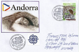 Pont Roman De La Tosca, Escaldes. EUROPA 2018 Lettre FDC, Adressé En Espagne - Lettres & Documents