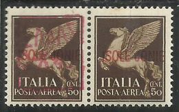 ZANTE 1943 COPPIA ISOLE JONIE + AMMINISTRAZIONE CIVILE GRECA SOPRASTAMPA ROSSA  POSTA AEREA CENT. 25 MNH CERTIFICATA - Duitse Bez.: Zante