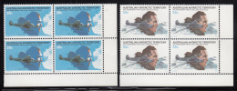 Australian Antarctic Territory 1979 MNH Scott #L35-#L36 Admiral Byrd Set Of 2 Corner Blocks Of 4 - Neufs