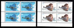 Australian Antarctic Territory 1979 MNH Scott #L35-#L36 Admiral Byrd Set Of 2 Corner Blocks Of 4 - Neufs