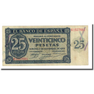 Billet, Espagne, 25 Pesetas, 1936-11-21, KM:99a, TTB+ - 25 Pesetas
