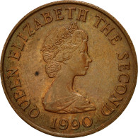 Monnaie, Jersey, Elizabeth II, 2 Pence, 1990, TTB, Bronze, KM:55 - Jersey