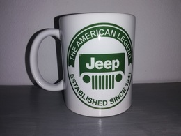 TASSE Ceramique MUG COFFEE WW2 4x4 JEEP WILLYS MILITARIA AMERICAN LEGEND CALANDRE Vert - Vehicles