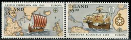 AX0481 Iceland 1992 Europa Columbus Nautical 2V MNH - Unused Stamps