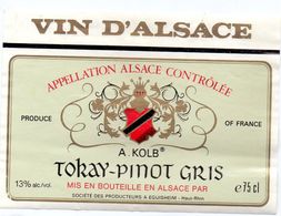 Etiket Etiquette - Vin - Wijn - Vin D' Alsace - Tokay Pinot Gris - Riesling